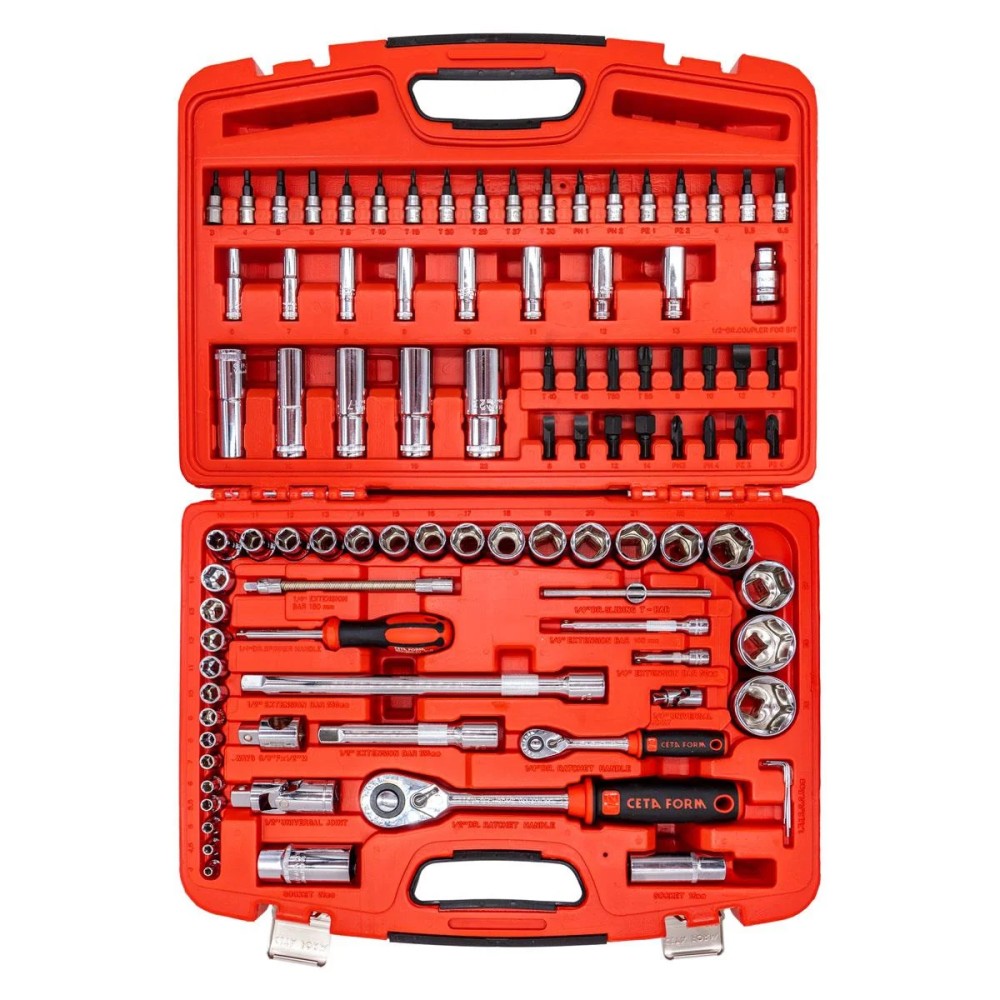 COFFRET DE 96 DOUILLES  1/4" + 1/2"