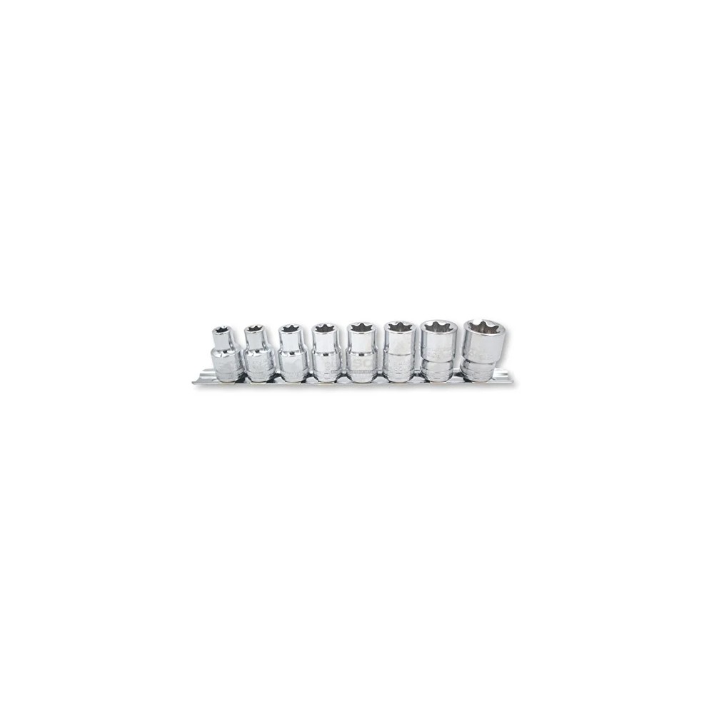 JEU DE 8 DOUILLES TORX FEMELLE 1/2''-E10 à E24