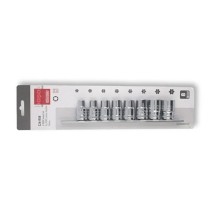 JEU DE 8 DOUILLES TORX FEMELLE 1/2''-E10 à E24